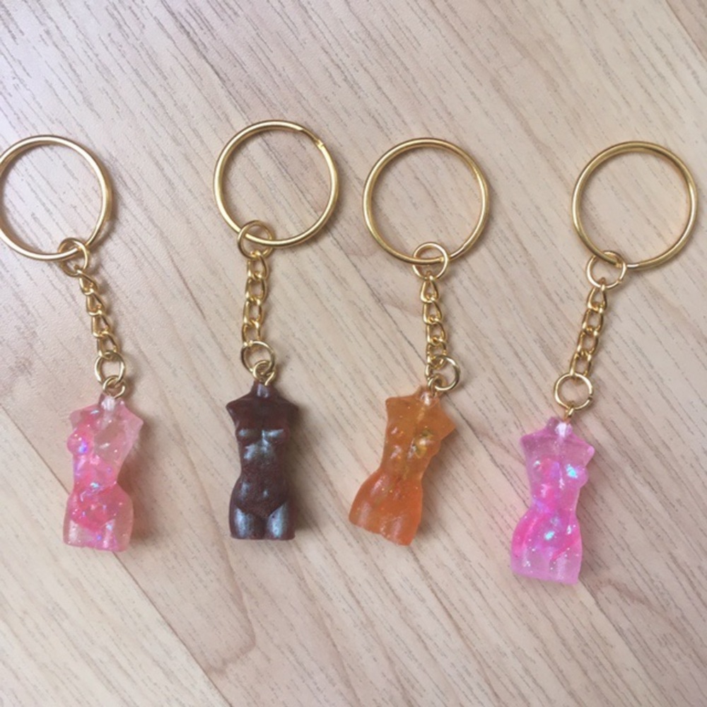 Beautiful mini goddess golden keychains!